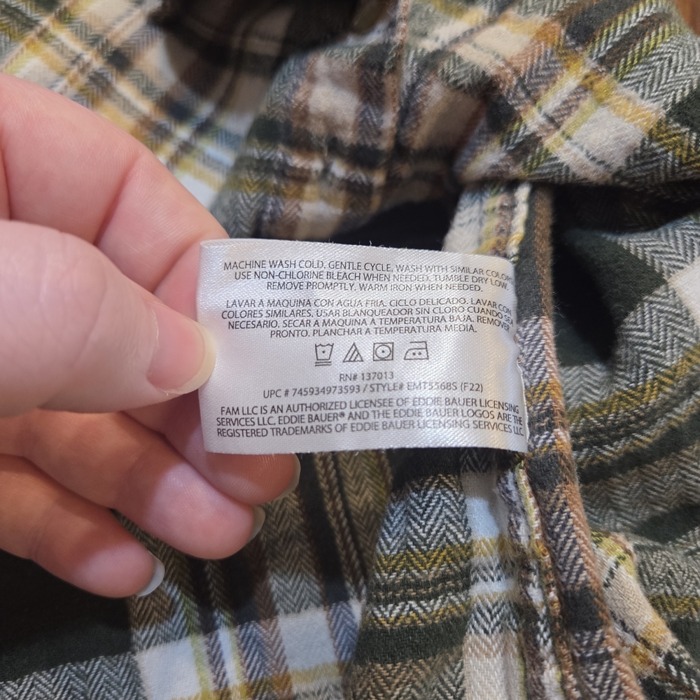 Eddie Bauer Classic Green Plaid Men's Button-Up Shirt Size XL Lumberjack - Picture 8 of 9